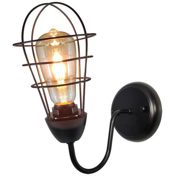 Imagem de Arandela Parede Aramado Lampshape Preta sala Corredor