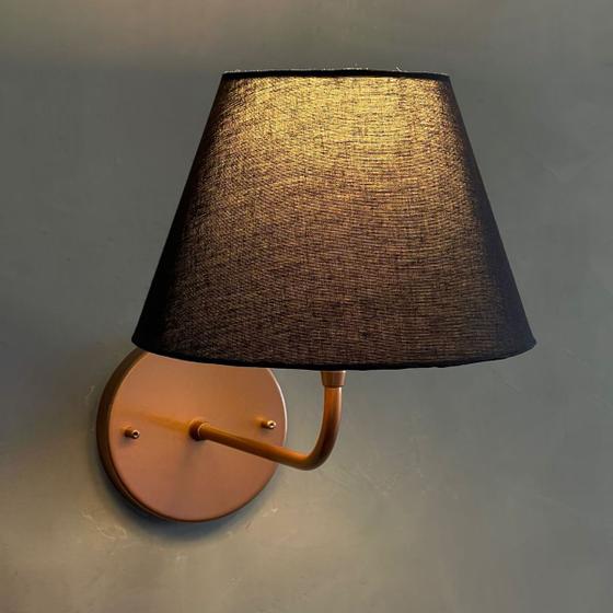 Imagem de Arandela Parede Clássica Curvada 1 Interna Com Cúpula Cônica Decorar Para Casa e Sala, Corredor, Quarto ou Cabeceira