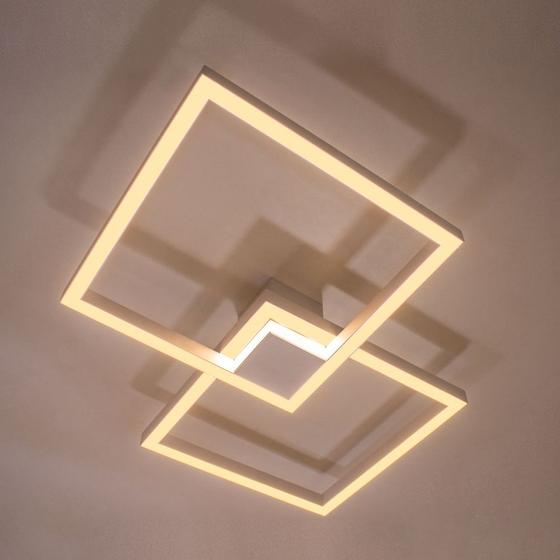 Imagem de Arandela Plafon Led 67w 66x66cm Luz Direta / Indireta Branca St1254