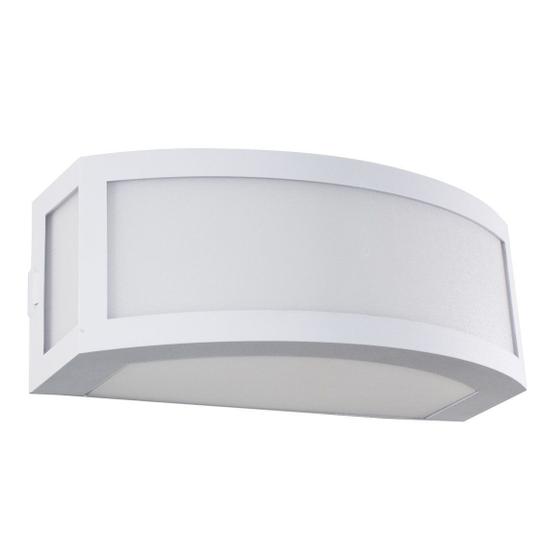 Imagem de Arandela Policarbonato Maresia grande 29cm Branca + led 12w branco quente St1612