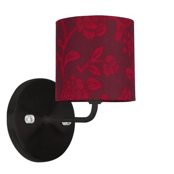Imagem de Arandela Preta De Cupula Cilíndrica Floral Vermelho