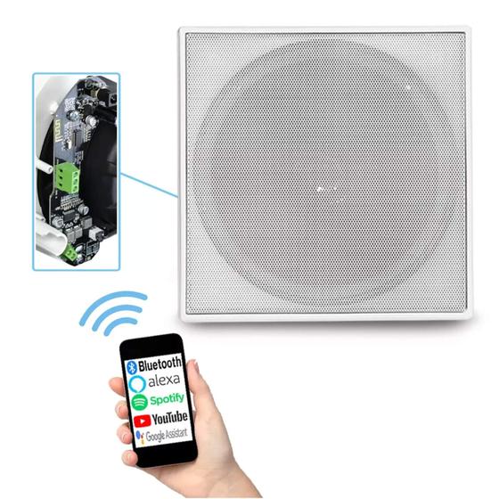 Imagem de Arandela Quadrada Branca Ativa Tweeter 70W 8Ohms Bluetooth Bivolt Orion - 2LSAT78QB