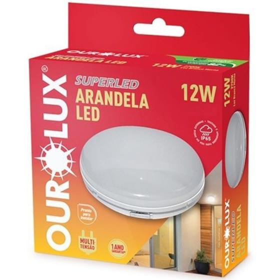 Imagem de Arandela Redonda LED 12 Watts Bivolt 2700K Branco Morno OUROLUX 