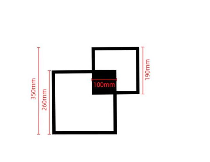 Imagem de Arandela Slim Moderna 2 Quadrados Perfil de Alumínio e Acrílico p/ Fita LED