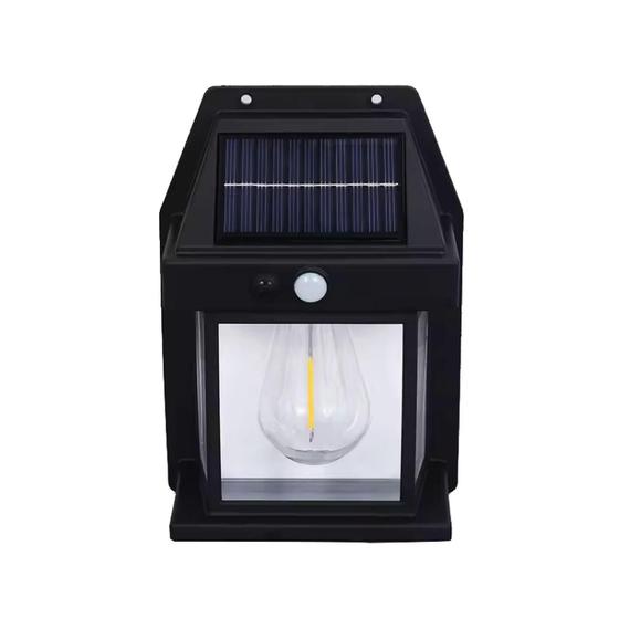 Imagem de Arandela Solar para Parede Externa, LED com Filamento Colonial, Estilo Vintage, Ideal para Jardins, Varandas e Áreas Externas, Energia Solar