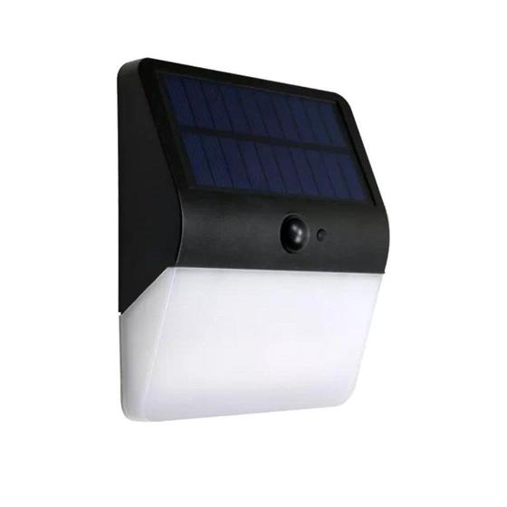 Imagem de Arandela Solar Preta Com Sensor De Movimento Branco Quente Ecoforce