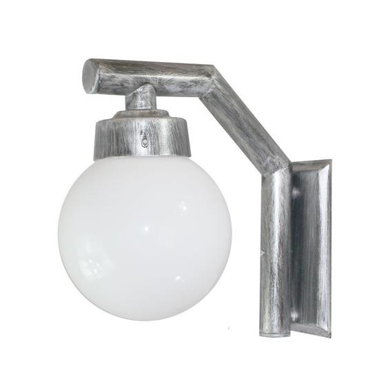 Arandela Solarium 210 Globo de Vidro Leitoso Prata Velha Ideal