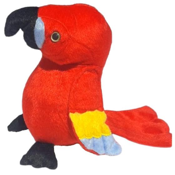 Imagem de Arara Brasil de Pelúcia Vermelha 23 cm Antialérgica