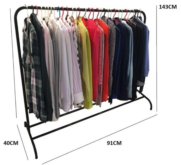 Arara Cabideiro de Chão com Sapateira - Para Roupas e Sapatos - PRETA Menor preço em Arara Cabideiro de Chão com Sapateira - Para Roupas e Sapatos - PRETA