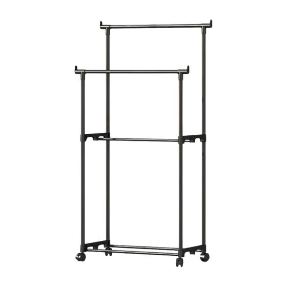 Imagem de Arara Dupla Com Roda Cabideiro Closet Organizador 5kg 