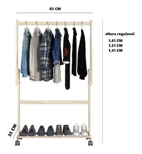 Imagem de Arara  Para Pendurar Roupa Com Cabideiro E Prateleira