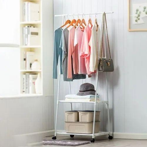 Arara Roupa Cabideiro Aço Guarda Sapateira Prateleira com Roda Menor preço em Arara Roupa Cabideiro Aço Guarda Sapateira Prateleira com Roda