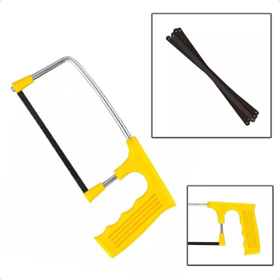 Imagem de Arco De Serra Tico-Tico Manual Com 5 Lâminas Aço Carbono