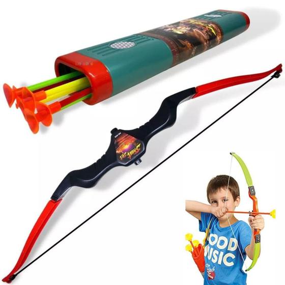 Imagem de Arco E Flecha De Brinquedo Com Alvo Lançador Bolsa Crianças