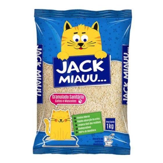Areia Granulado Sanitário Higiênico Jack Miau Gatos Feito Mandioca 1Kg Menor preço em Areia Granulado Sanitário Higiênico Jack Miau Gatos Feito Mandioca 1Kg