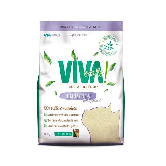 Areia Higiênica Biodegradável Viva Verde Limpeza Plena 4Kg Menor preço em Areia Higiênica Biodegradável Viva Verde Limpeza Plena 4Kg