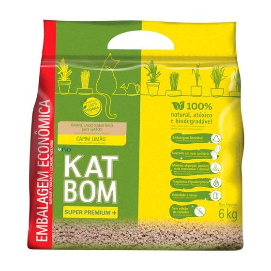 Areia Higiênica Capim Limão Katbom para Gatos 6kg Menor preço em Areia Higiênica Capim Limão Katbom para Gatos 6kg