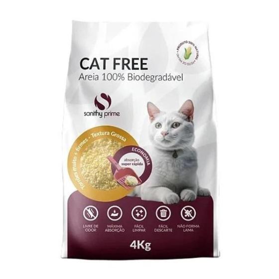 Imagem de Areia Higiênica Cat Free Pra Gatos Textura Grossa 4Kg