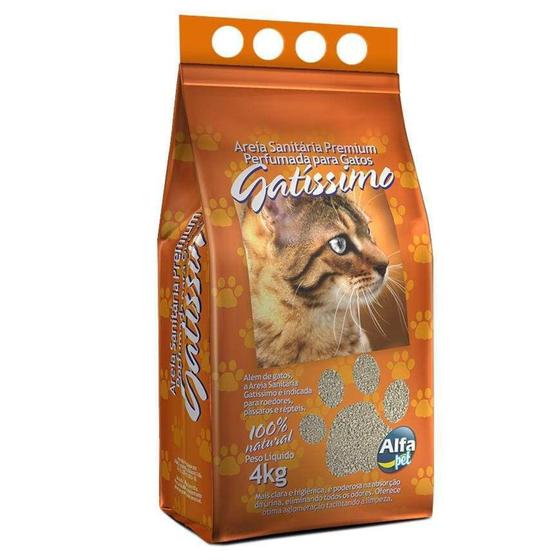 Areia Higiênica Gatíssimo para Gatos Perfumada - 4kg - AlfaPet - Ipet Menor preço em Areia Higiênica Gatíssimo para Gatos Perfumada - 4kg - AlfaPet - Ipet