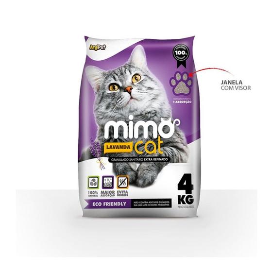 Areia Higiênica Granulado Sanitário Mimo Cat p/ Gatos Perfumada Lavanda 4kg Menor preço em Areia Higiênica Granulado Sanitário Mimo Cat p/ Gatos Perfumada Lavanda 4kg