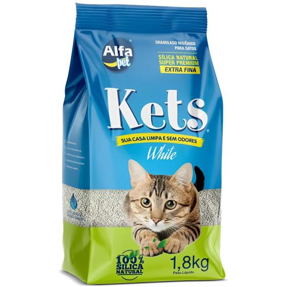 Imagem de Areia Higiênica Kets White Sensitive Sílica Natural 1,8Kg
