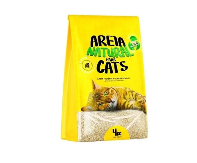 Imagem de Areia Higiênica Natural Biodegradável Milho E Mandioca Gatos 4kg