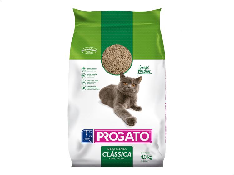 Imagem de Areia Higiênica Para Gato Sanitaria Classica Grão Médio 4kg