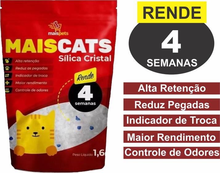 Imagem de Areia Higiénica Para Gatos Cristais De Sílica 1,6kg Maiscats