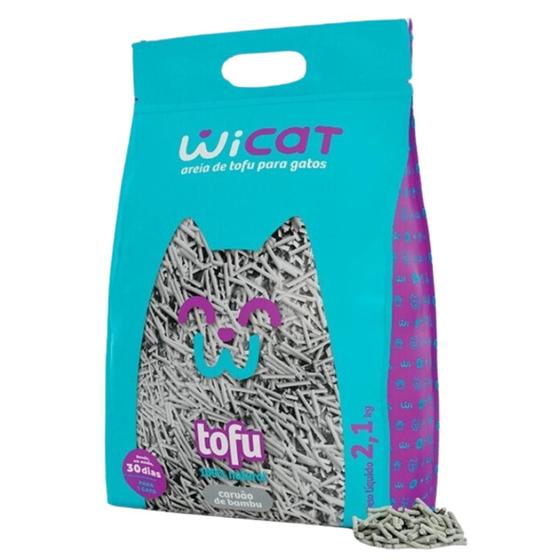 Imagem de Areia Higiênica Para Gatos Tofu Wicat Carvão De Bambu 2,1kg