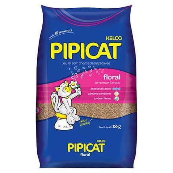 Imagem de Areia Higiênica Pipicat Floral Perfumada para Gatos 12 Kg - KELCO