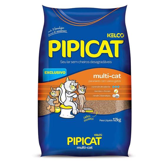 Imagem de Areia Higiênica Pipicat Multicat para Gatos - 12 kg