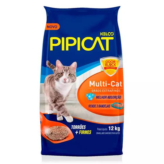 Imagem de Areia Higiênica PipiCat Multicat para Gatos 12kg