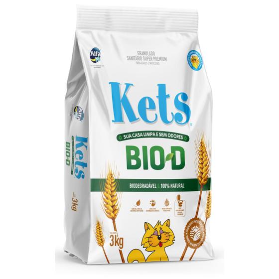 Imagem de Areia Higiênica Sanitária Super Prem Kets Bio-d Gato 3kg