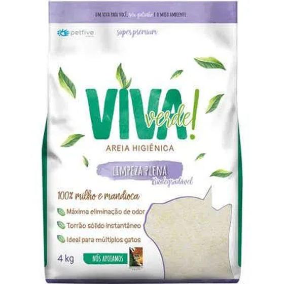 Imagem de Areia Higiênica Viva Verde Limpeza Plena 4Kg Roxa Bio Fina