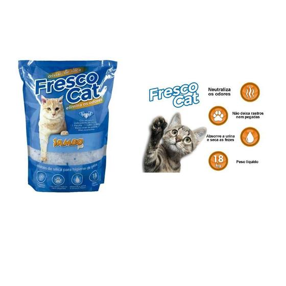 Imagem de Areia Micro Cristais Sílica Gatos Fresco Cat Jambo Pet 1,8kg