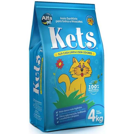 Imagem de Areia para Gatos Kets 4Kg Areia Sanitária Higiênica