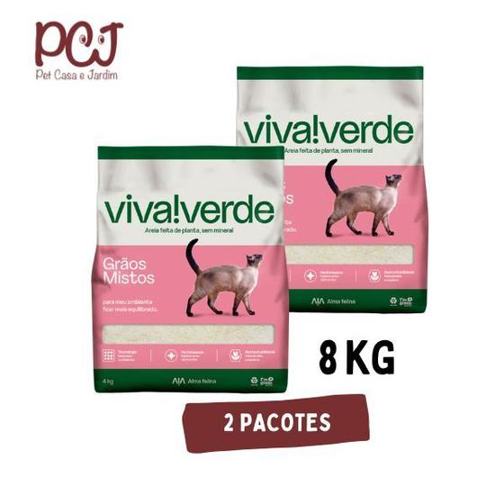 Imagem de Areia Viva Verde Grãos Mistos 4kg - Kit 2 Unidades