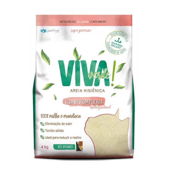 Imagem de Areia Viva verde sanitaria p/ gatos vida descomp. grossa 4kg