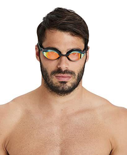 Imagem de arena Air-Speed Anti-Fog Swim Goggles para homens e mulheres, espelho de cobre amarelo / preto