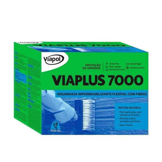 Imagem de Argamassa Impermeabilizante com Fibras ViaPlus 7000 Cinza 18Kg - Viapol