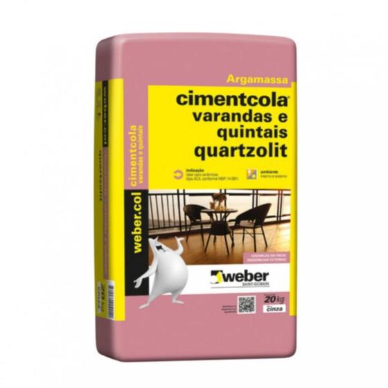 Imagem de Argamassa Varandas e Quintais Saco com 20Kg Cinza