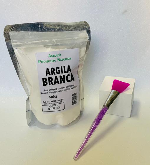 Imagem de Argila branca e pincel skincare