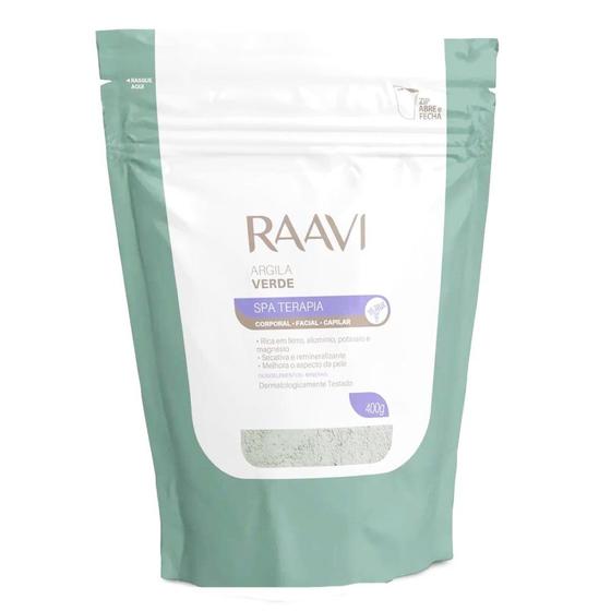 Imagem de Argila Verde Corporal, Facial e Capilar Raavi 400g - Raavi