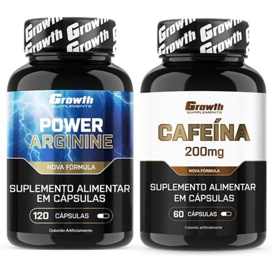 Imagem de Arginina 120 Caps + Cafeina 200mg 60 Caps Growth Supplements