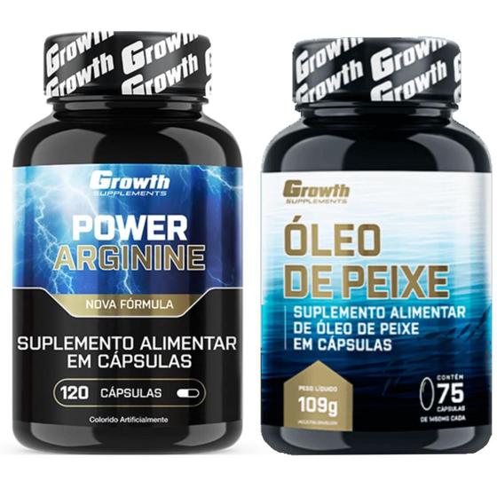 Imagem de Arginina 120 Caps + Omega 3 75 Caps Growth Supplements