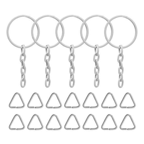 Imagem de Argola Branca De 23mm + Triangulo Branco De 8mm Artesanato Atacado - 2000 Uni