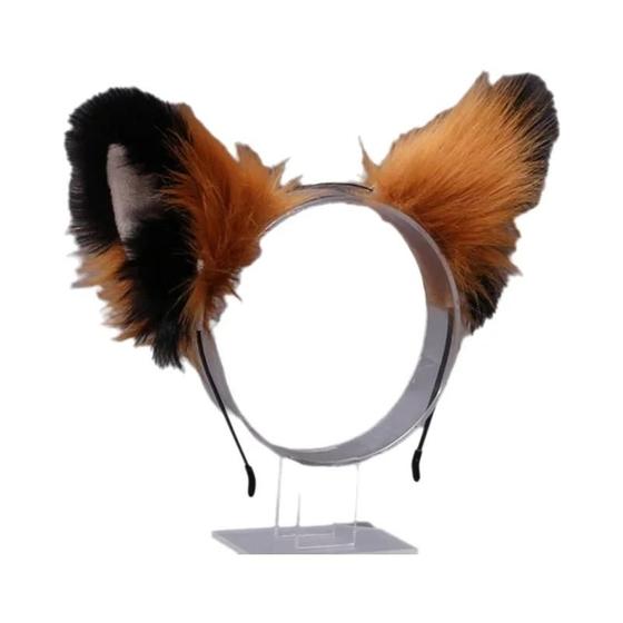 Imagem de Argola De Cabelo Com Orelhas De Gato De Pelúcia Feminina, Fantasia De Cosplay, Faixa De Cabelo,