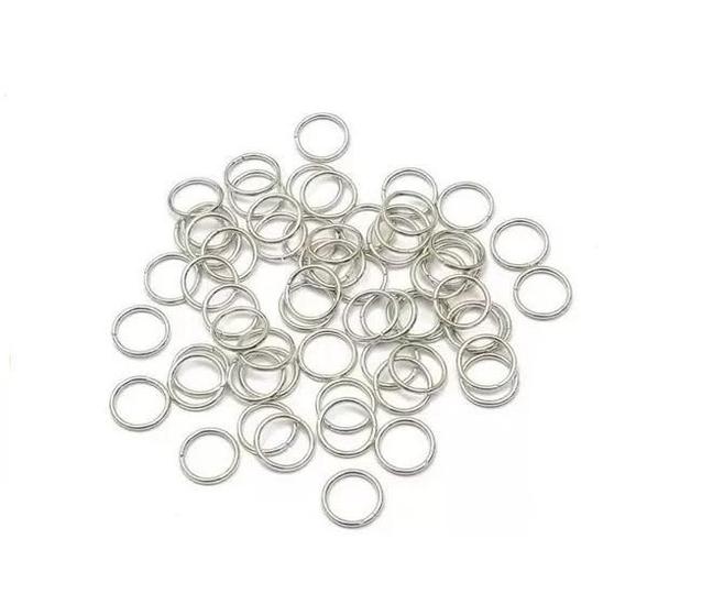 Argola Elo Ferro 10mm Prata - 100 peças Artesanato - Lns Imagem de Argola Elo Ferro 10mm Prata - 100 peças Artesanato