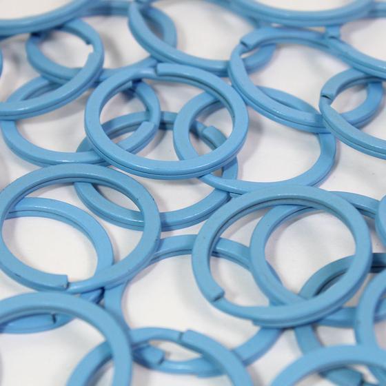 Imagem de Argola Italiana Azul Bebe 35mm Reforçada Para Lembrancinha 50 Unidades