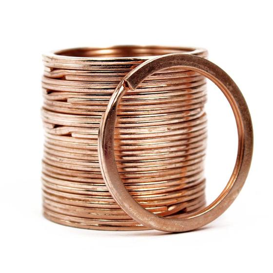 Imagem de Argola Italiana Rose Gold 35mm Para Chaveiros Reforçada Com 100 Peças